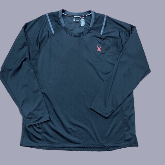 Spyder Active ProWeb Athletic Black Long Sleeve Top 3M Men's Size Extra Large - Picture 1 of 8